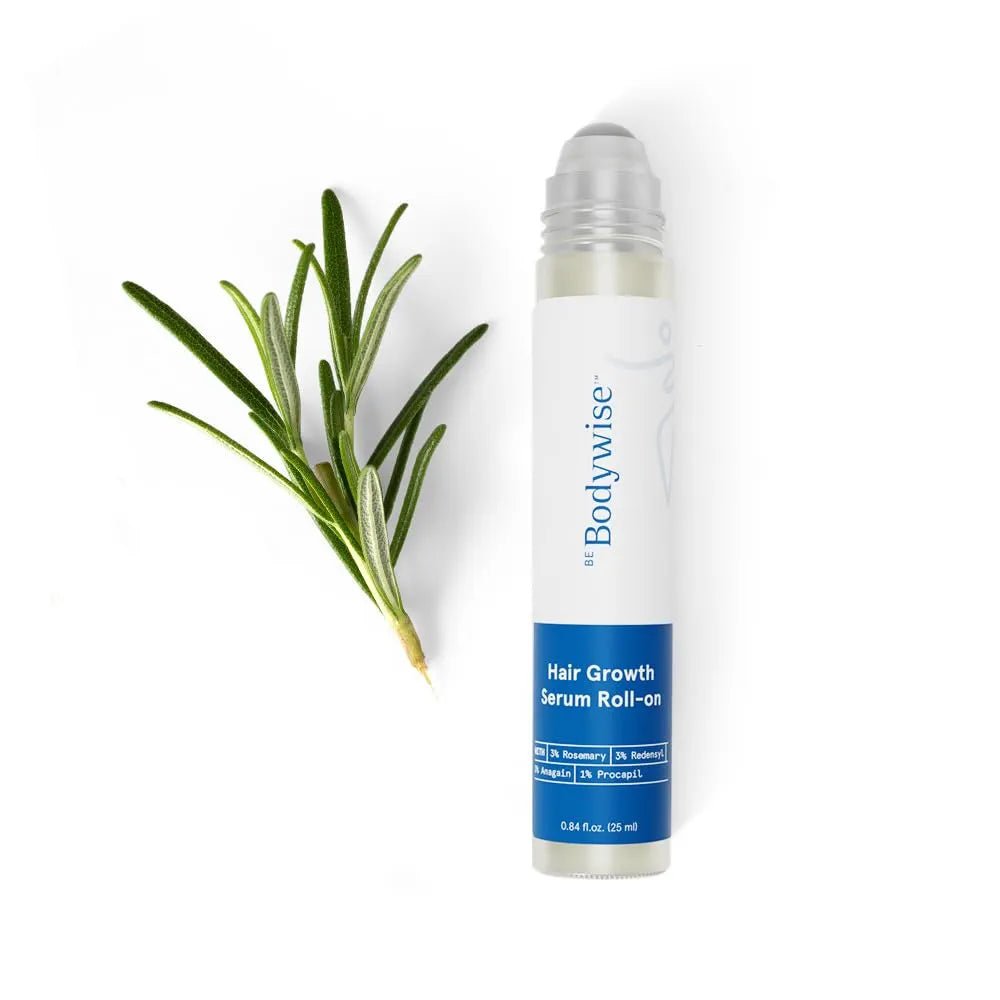 Be Bodywise Rosemary Hair Growth Serum Roll On 25 ml – 3% Rosemary, 3% Redensyl & 2% Anagain | DHT - Blocking Scalp Serum Boosts Oxygen Flow, Reduces Hair Fall | Paraben/Sulfate - Free | Women & Men - Pureveil